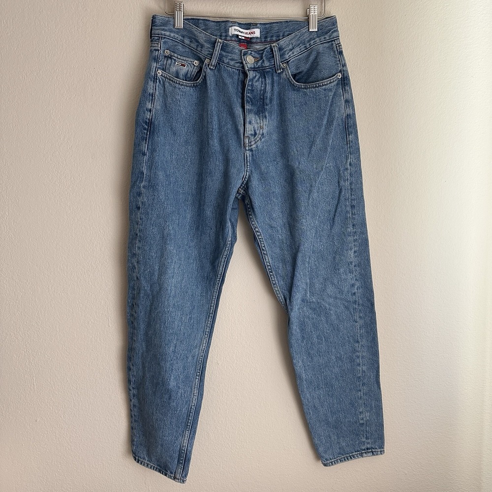 Vtg Tommy Jeans Mens 31 Blue Medium Wash High Rise Tapered 90s